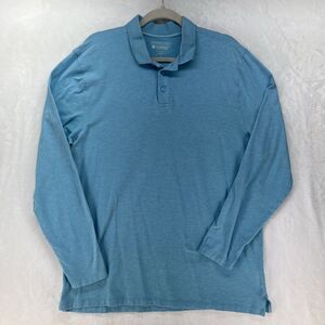 Coolibar Weekend Polo Men’s Large Blue Stretch UPF50+ Long Sleeve UV Protection‎